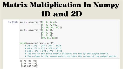 how to do matrix multiplication in python using numpy