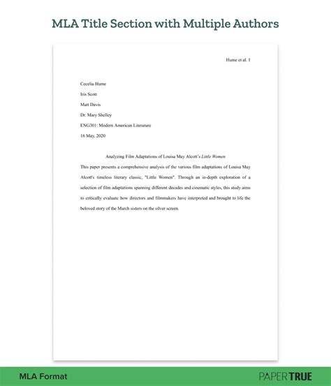 how to do mla format header with multiple authors