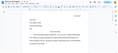 how to do mla format on google docs step by step