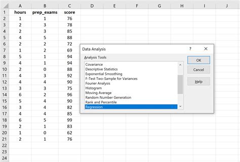 how to do multiple linear regression in excel