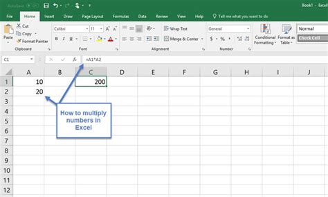 how to do multiplication in excel formula