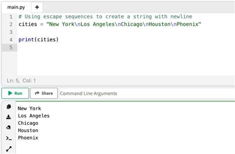 how to do new line in python string