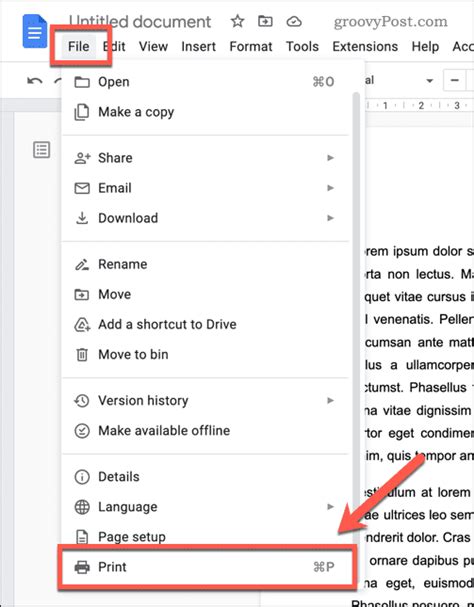 how to do pages on google docs