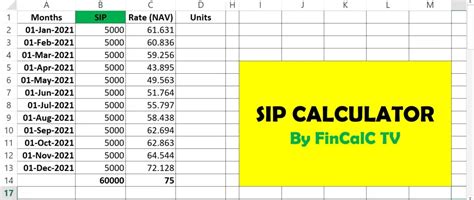 how to do sip calculation formula in excel