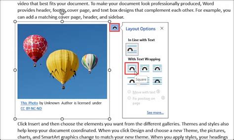 how to do square text wrapping in word