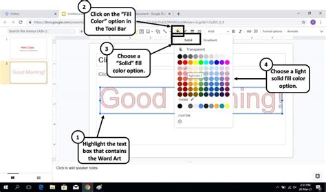 how to do text effects on google slides