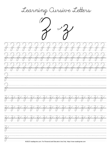 how to do the letter z in cursive