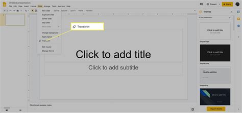 how to do transitions on google slides