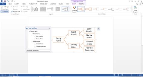 how to do tree chart in word