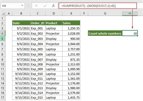 how to do whole number in excel