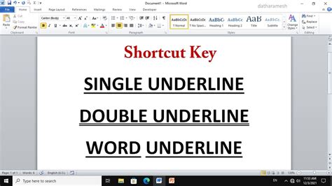 how to double underline in excel shortcut key