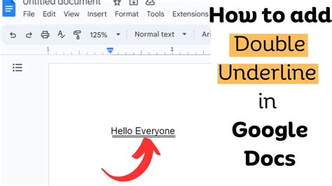 how to double underline on google docs