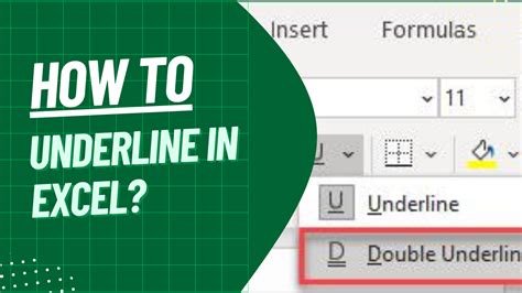 how to double underline text in excel
