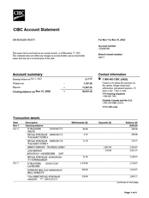 how to download current bank statement cibc