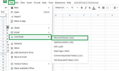 how to download excel file from google form
