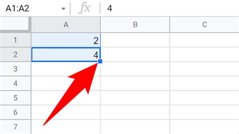 how to drag and fill numbers in google sheets