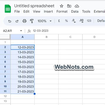 how to drag dates in google sheets
