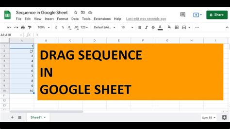 how to drag sequential numbers in google sheets