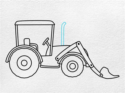How To Draw A Backhoe Step By Step