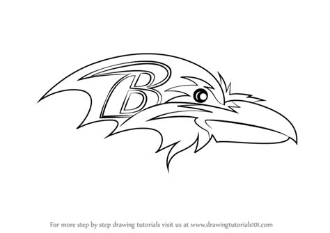 how to draw a baltimore raven