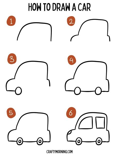 how to draw a basic car step by step