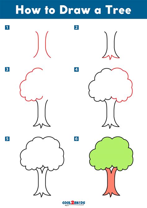how to draw a basic tree for kids
