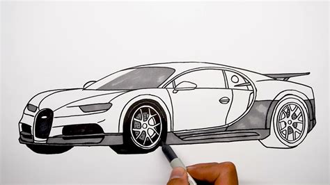 How to draw a Bugatti Veyron step by step for kids YouTube