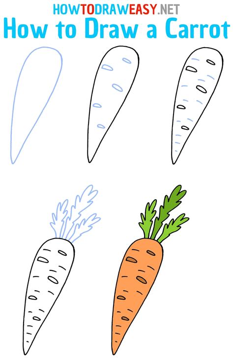 how to draw a carrot easy