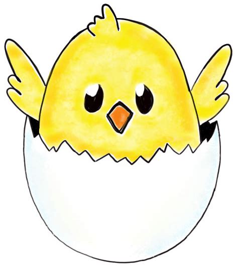 how to draw a chick in an egg step by step
