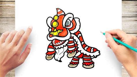 how to draw a chinese lion dance