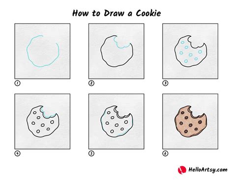 how to draw a cookie step by step