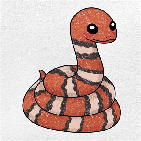 how to draw a coral snake step by step