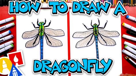 how to draw a dragonfly realistic