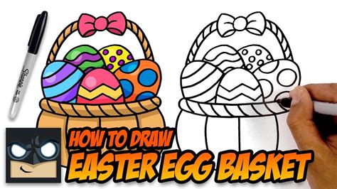 How to Draw an Easter Basket Really Easy Drawing Tutorial