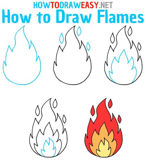 How To Draw A Flames Easy