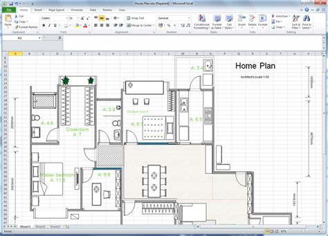 how to draw a floor plan in excel