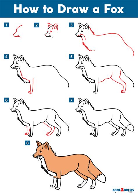 how to draw a fox step by step for beginners