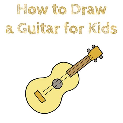 HOW TO DRAW GUITAR STEP BY STEP FOR KIDS EASY ART LESSON