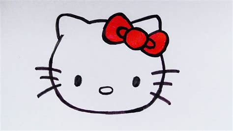 how to draw a hello kitty face