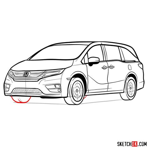 Honda Odyssey Drawing Digital Art by CarsToon Concept