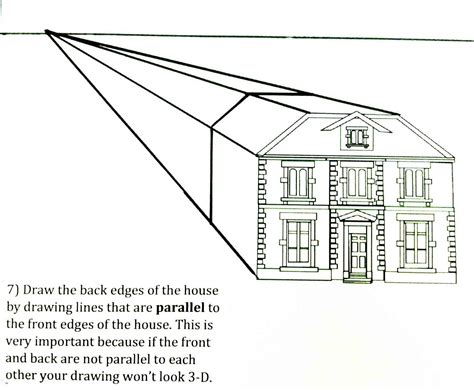 how to draw a house in 1-point perspective step by step