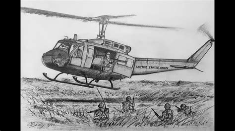how to draw a huey helicopter