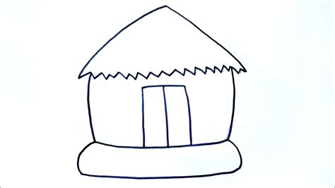 How to Draw a Hut Step by Step Easy Drawing for kids