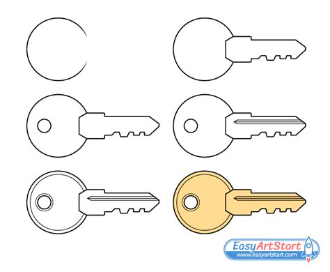 How To Draw A Key Step By Step