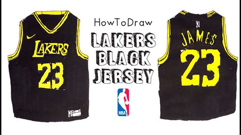 how to draw a lakers jersey