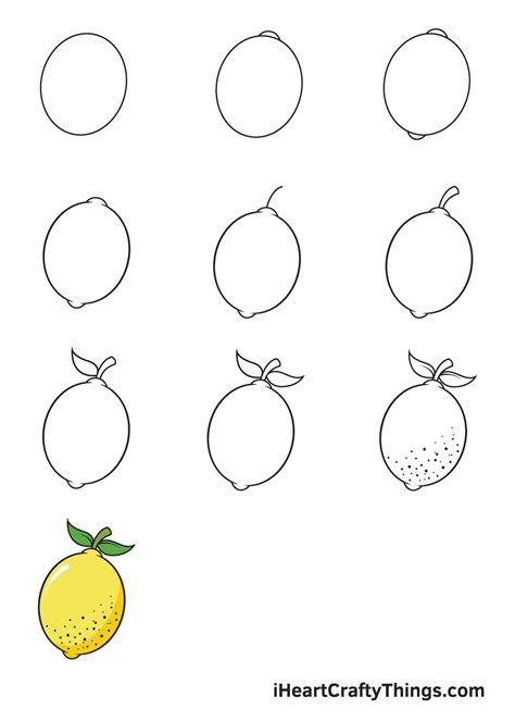 how to draw a lemon step by step
