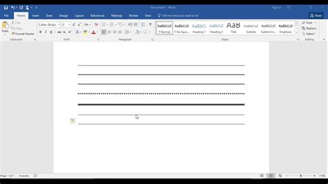 how to draw a line across text in word