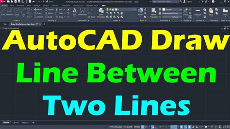 how to draw a line between two lines in autocad