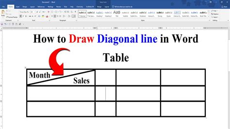 how to draw a line in word table