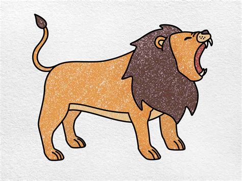 how to draw a lion roaring